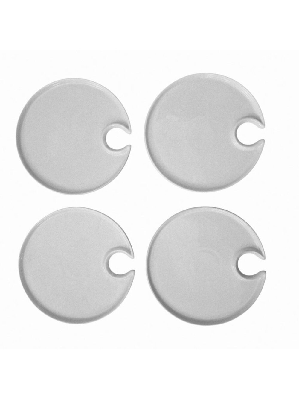 Pottery Barn Set of 4 Great White Mingling Wine & Appetizer Plates Glass Holder